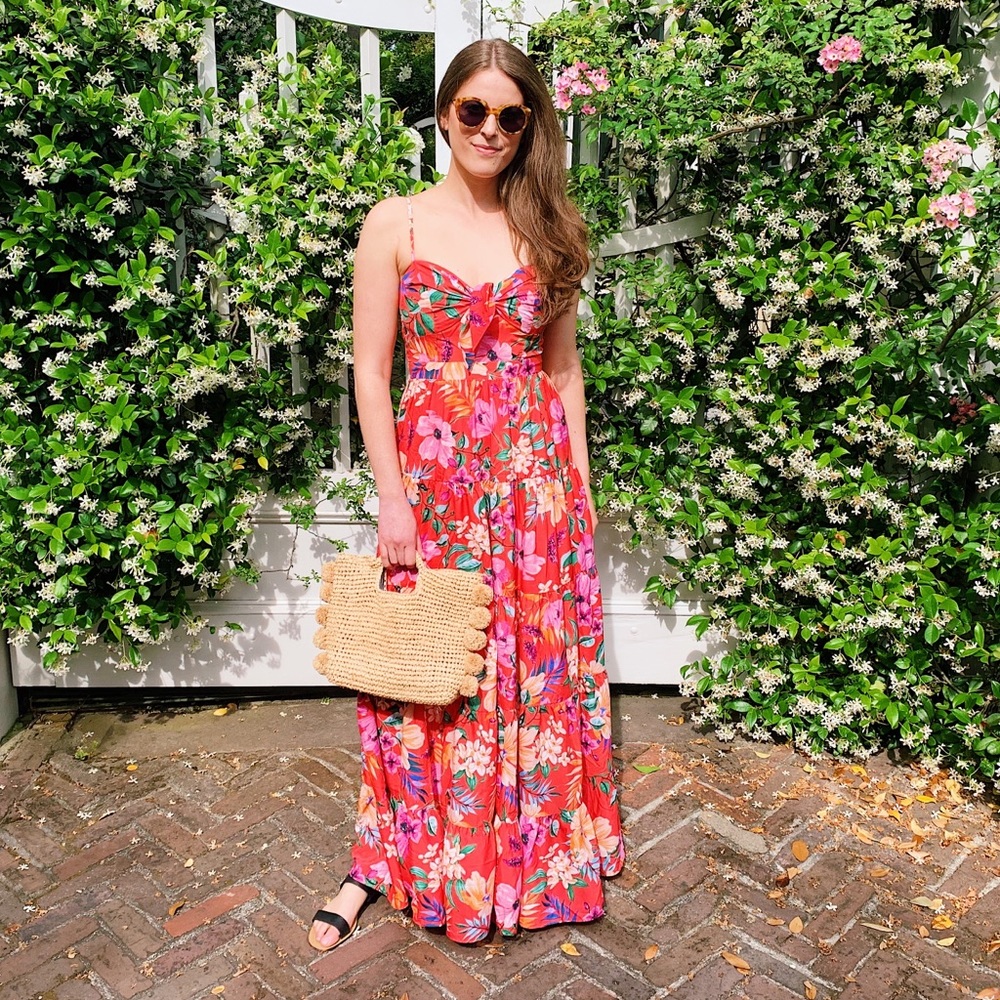 Eliza J tropical maxi dress
